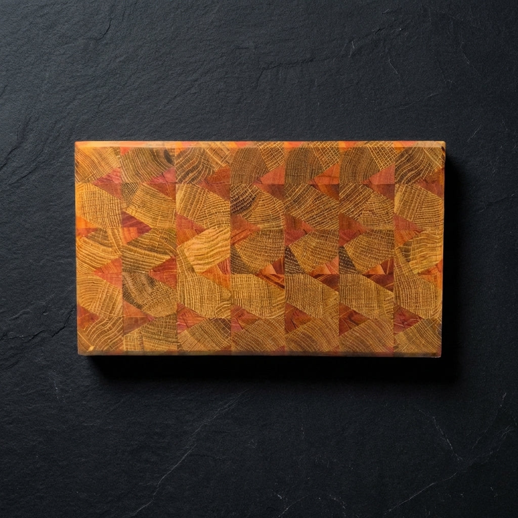 Skärbräda i ek och mahogny, 27x21x3,5 cm