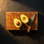 Skärbräda i ek och mahogny, 27x21x3,5 cm